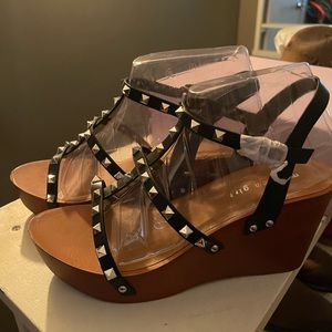 NNW Madden Girl studded wedge sandals